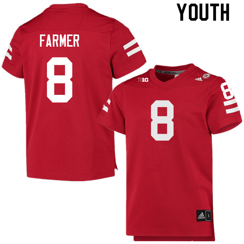 Youth #8 Myles Farmer Nebraska Cornhuskers College Football Jerseys Sale-Scarlet